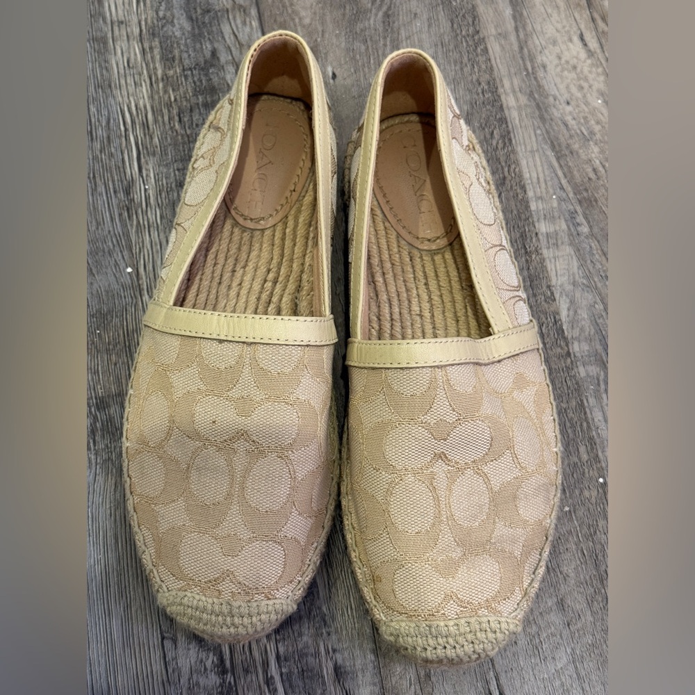 Coach Tan Espadrille Slip-Ons